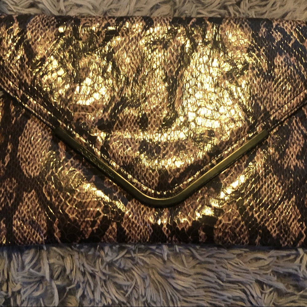 BCBGeneration snake print envelope clutch
